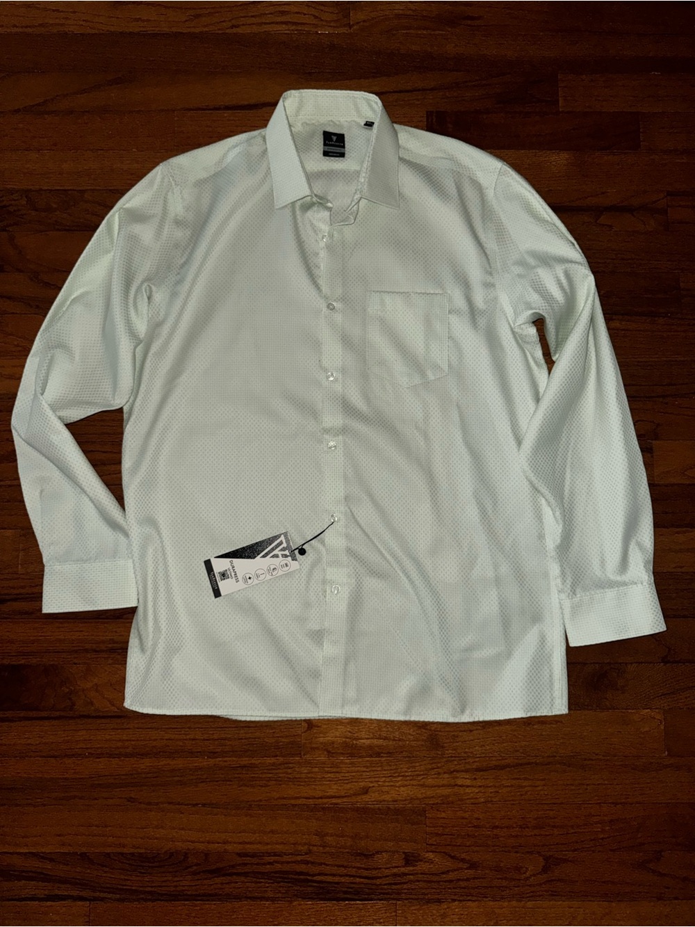 Van Heusen Men's Green Dress Shirt with Subtle Dot Texture